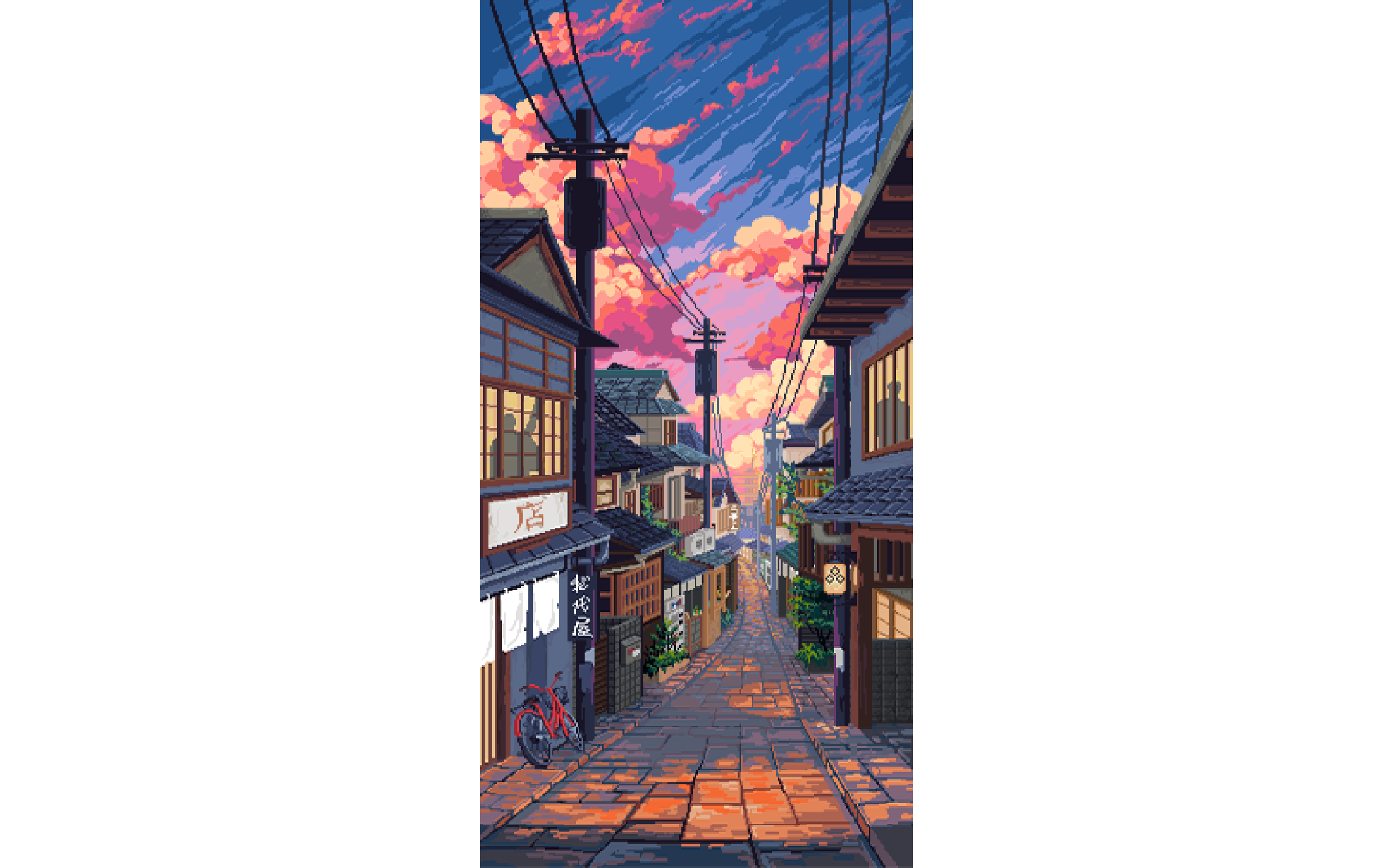 Pixel art Kyoto Street